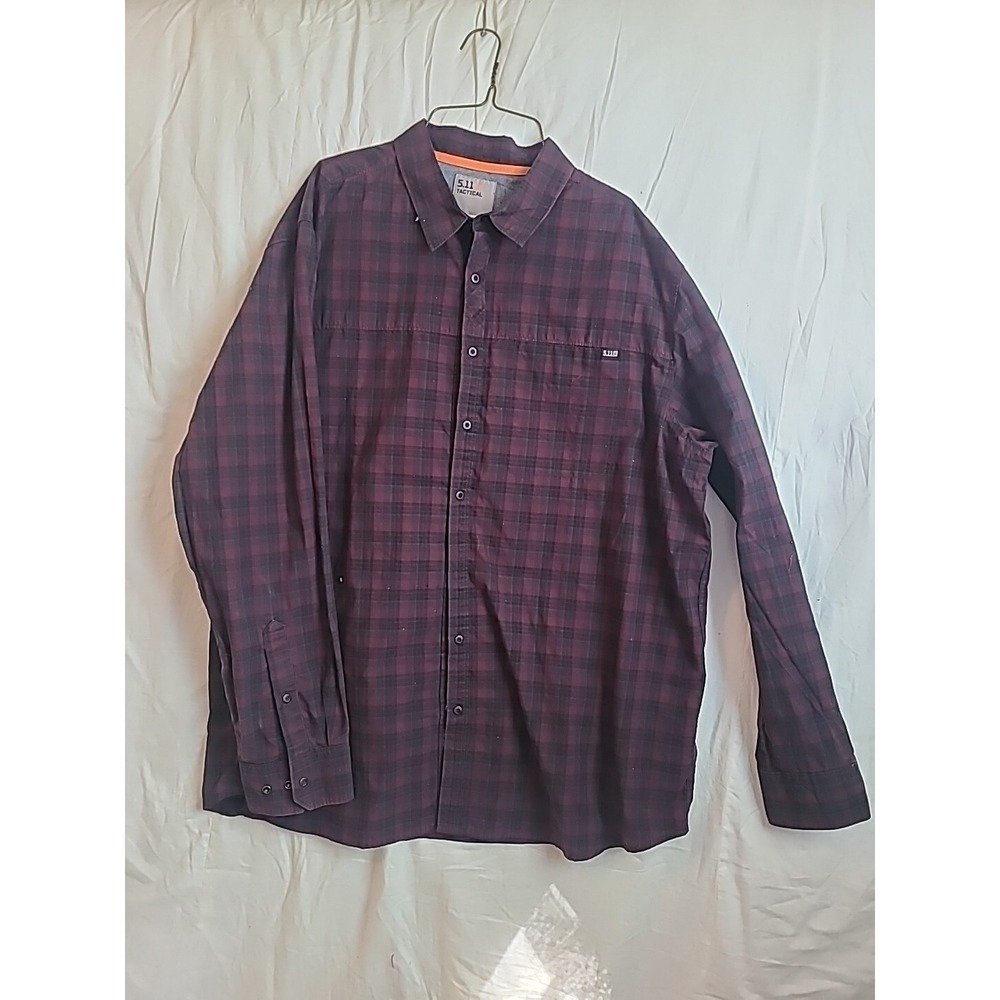 511 Tactical Mens Long Sleeve xl shirt Purple Plaid